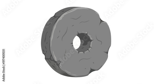 Gray metal gear wheel component.