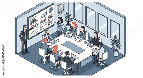 Business people working in office meeting.