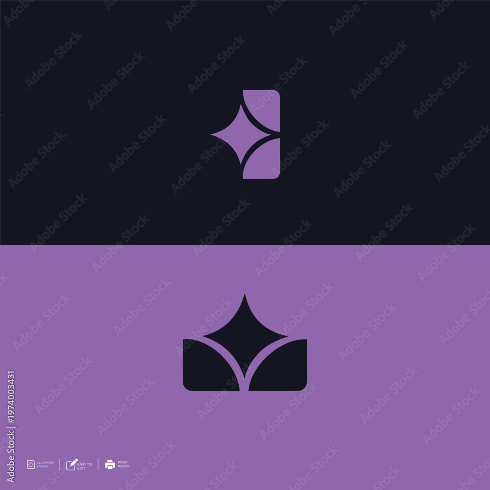 Fototapeta premium Modern Minimal Logo Design Template Abstract Branding Icon Vector
