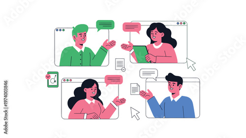 Virtual Meeting: Remote Team Collaboration and Online Communication via Video Call