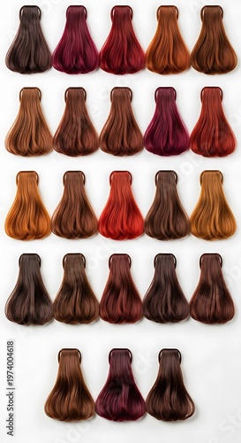 Hair Color Swatches - A Spectrum of Shades for Dyeing.