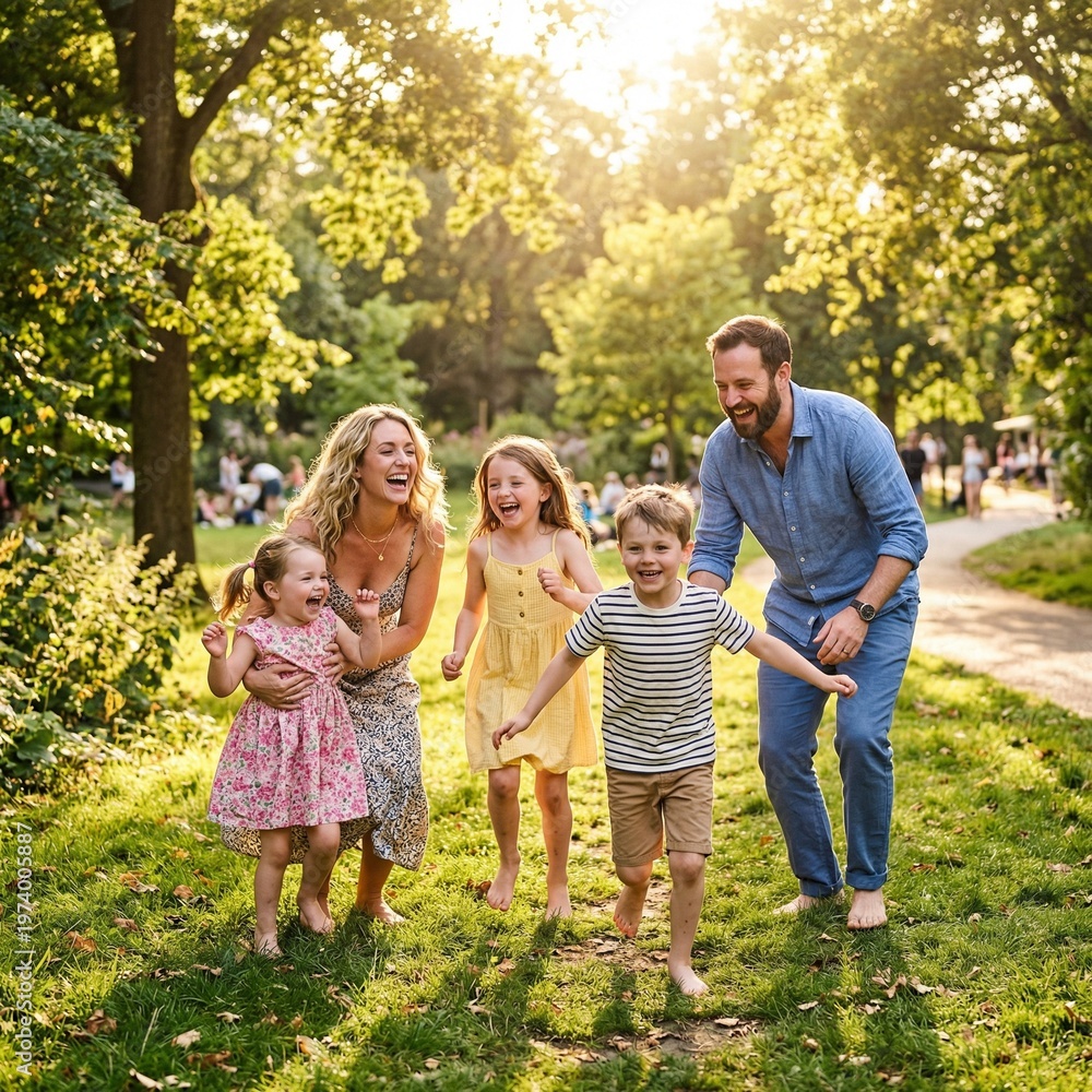 Fototapeta premium family in the park