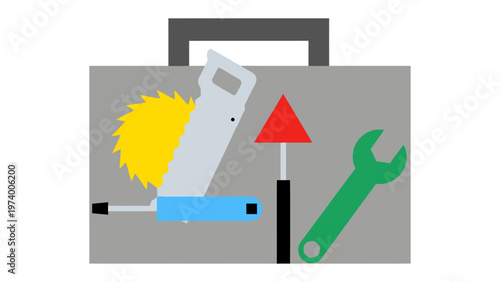 Toolbox Essentials: An organized toolbox showcasing an array of essential hand tools, symbolizing the tools of the trade. 