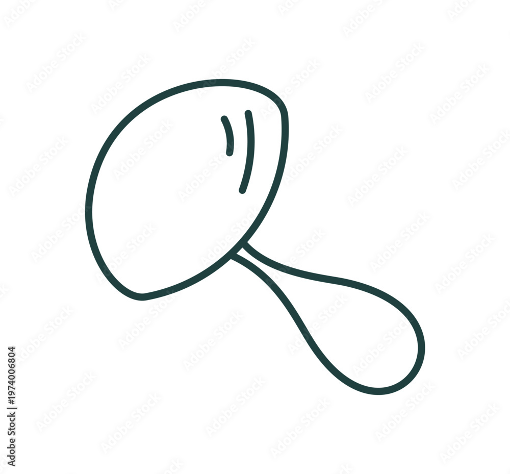 Obraz premium Simple mushroom in line sketch. Camp nature symbol for forest and outdoor use. Cute fungus icon as doodle element with green stroke. Minimal outline suits trip gear map or camp poster, camping guide