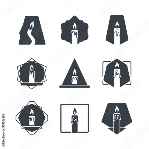 Wallpaper Mural Candle Logo Collection: Geometric Shapes, Symbols, and Icons Torontodigital.ca