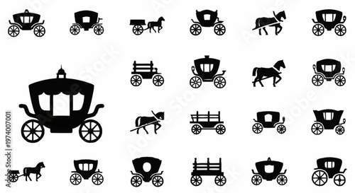 Horse Drawn Carriage Transportation Vehicles.