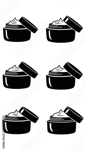 Wallpaper Mural Cosmetic Cream Jars Icon Set: Skincare Product, Beauty, Wellness, Health, Organic Torontodigital.ca