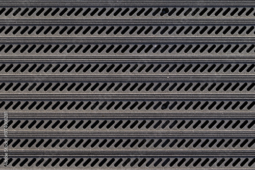 Metal drawbridge deck texture with perforated steel roadway surface