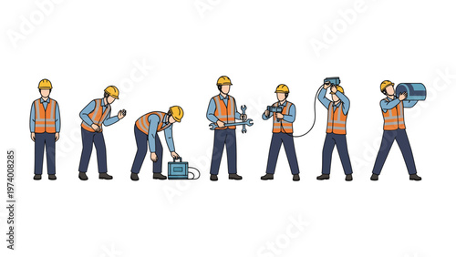 Construction worker in the job: Various construction workers are in the midst of different stages of works. showcasing the expertise and dedication of those in the construction industry.