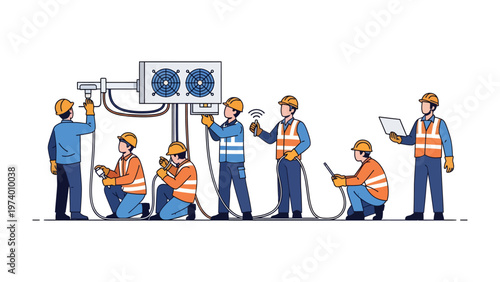 Industry Professionals at Work: Skilled workers diligently collaborate on a construction project, showcasing expertise and dedication in a dynamic work environment. 