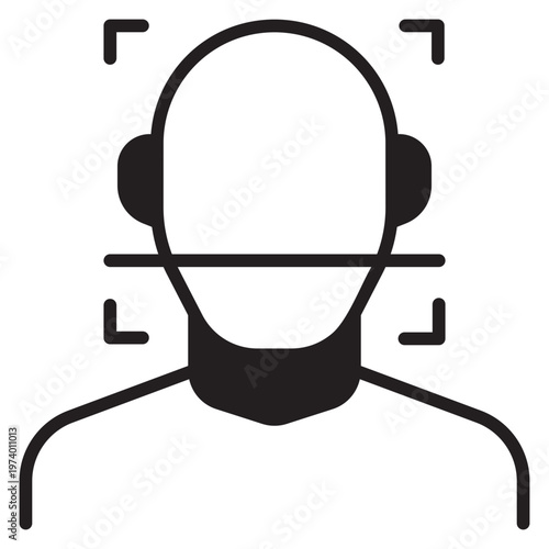 Face Scanning Solid Icon