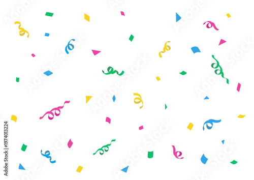 紙吹雪の背景イラスト　バナー　パーティ素材　クラッカー　シンプル　カラフル　お祝い