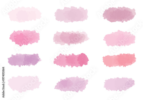 水彩テクスチャの横長素材セット