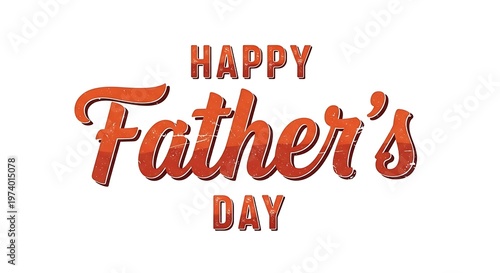 Happy Fathers Day Text Design With Vintage Style Typography