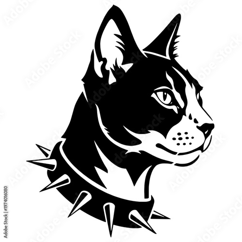 Silhouette portrait of a ferocious cat