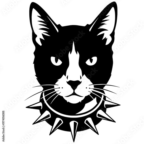 Silhouette of a fierce cat's sharp gaze