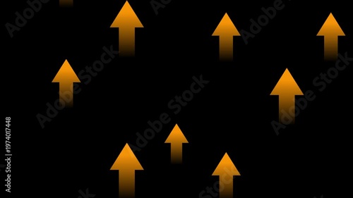 Growth up arrow animation on black background. Business arrow up growth motion graphics. arrows going up 4k video footage.