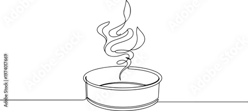 Continuous one line of a cigarette butt holder, style hand drawing vector illustration.