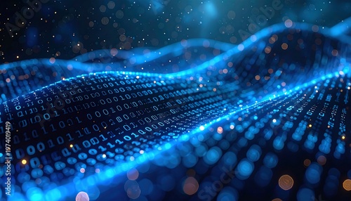 Digital data stream flowing through the network.