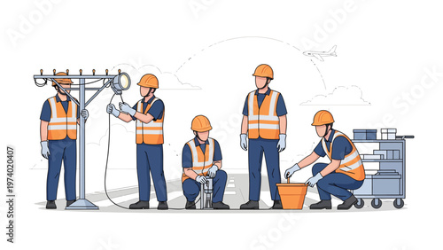 Construction Crew in Action: A dedicated construction crew meticulously performs their tasks, showcasing expertise and teamwork.