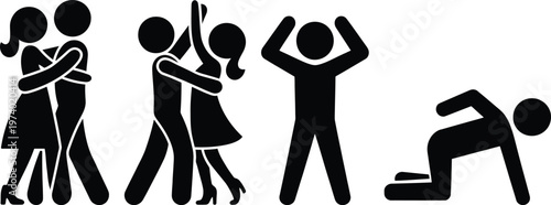 Sequence of a romantic dance ending with a dramatic fall