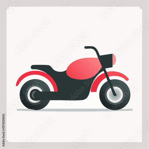 Modern flat design illustration of a classic cruiser motorcycle, perfect for transportation and freedom concepts