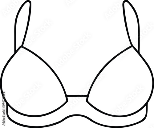 Simple Contour Bra Line Drawing for Everyday Underwear Collection