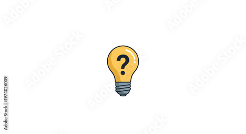 A lightbulb with a question mark.