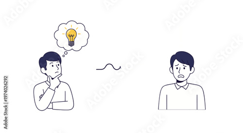 Two men with one having an idea.