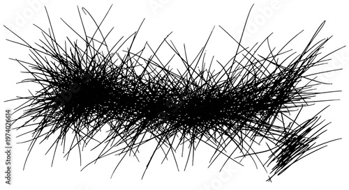 A chaotic tangle of black scribbles on white.
