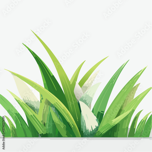 Vibrant green grass illustration, representing nature's growth and natural beauty