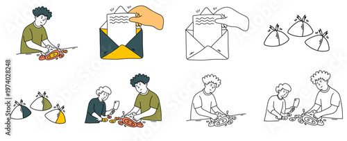 Collection of various activities related to the celebration of eid al adha