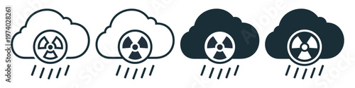 Billede på lærred Radioactive Cloud with Acid Rain Icon