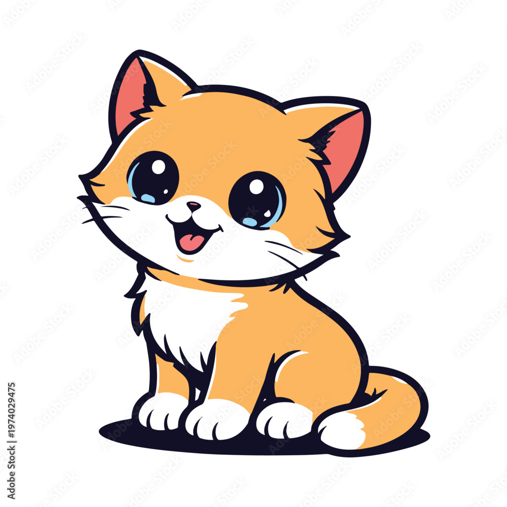 Obraz premium Adorable Ginger Kitten Sitting and Smiling