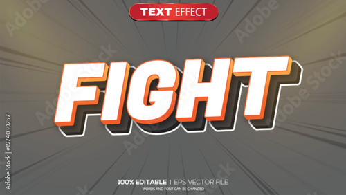 3d text effect fight theme