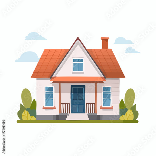 A delightful house illustration, embodying the comfort and peace of a true home and welcoming haven