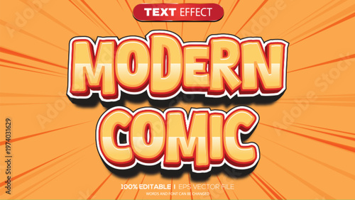 3d text effect modern comic theme