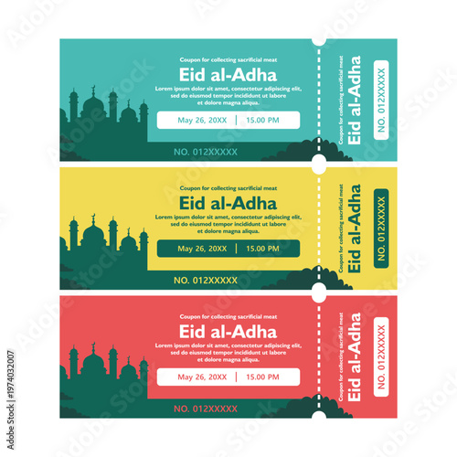 Eid al-Adha Coupons with Camel and Lanterns