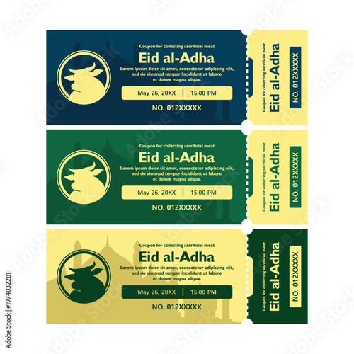 Eid al-Adha Coupons with Camel and Lanterns
