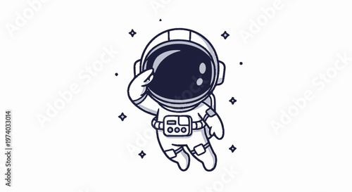 Astronaut in Space - A Detailed Illustration of a Spaceman Floating.