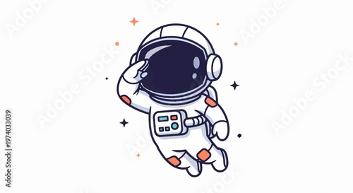 Astronaut in Space - A Cartoon Illustration of Exploration and Adventure.