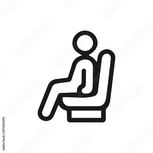 Obraz na płótnie Minimalist Black Icon Of A Person Sitting Comfortably In A Seat