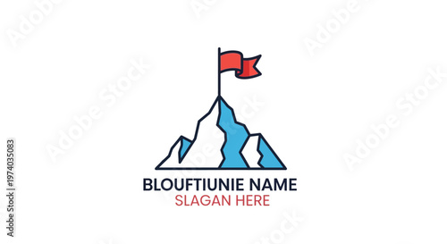 Mountain with Flag on Top.