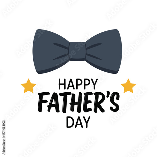 Happy Father's Day vector illustration with bow tie and stars for greeting card design