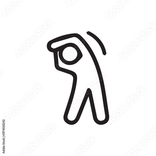 Dynamic Fitness Icon Showing A Person Doing Warm Up Stretches