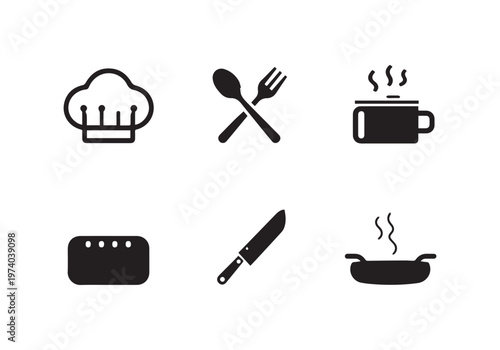 Essential Cooking And Kitchen Icons Set For Culinary Design Projects