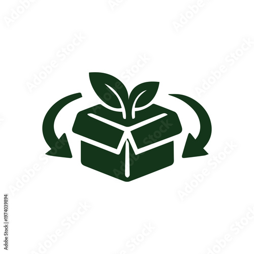 Eco Friendly Packaging Icon For Sustainable And Recyclable Products