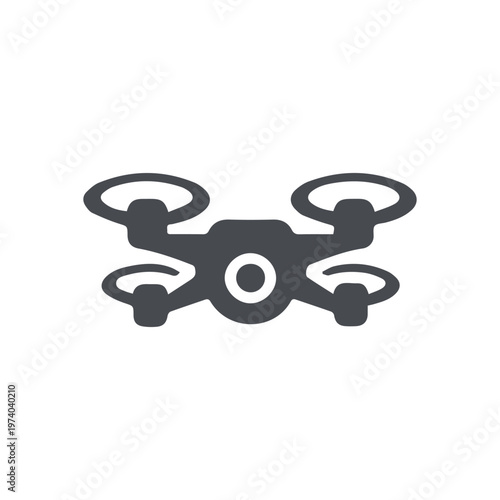 Minimalist Quadcopter Drone with Camera Flat Vector Graphic Design
