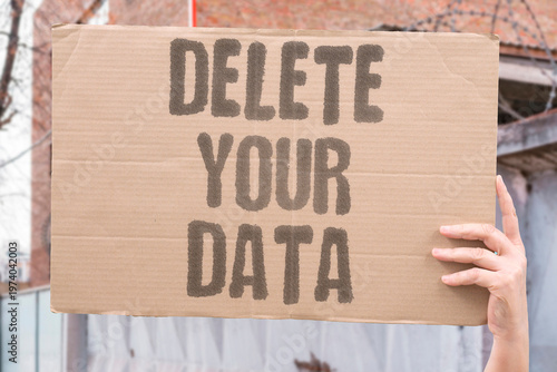 Canvas Print "Delete Your Data" Individuals increasingly try to reclaim their privacy by deleting stored platform data and accounts