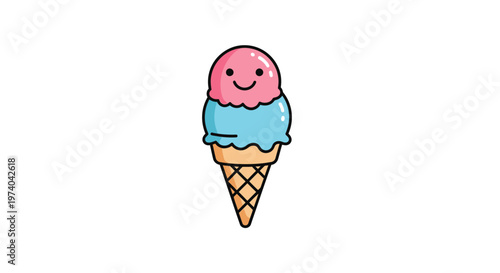 Colorful Ice Cream Cone Treat.
